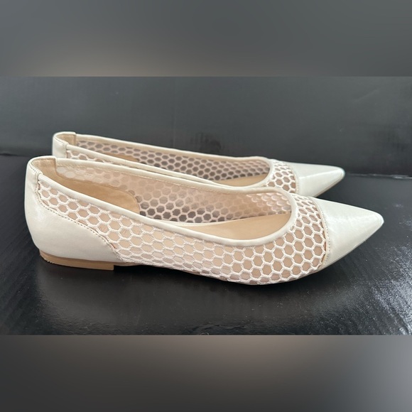 Nine West Cream Mesh Pointed Flats - Picture 5 of 16